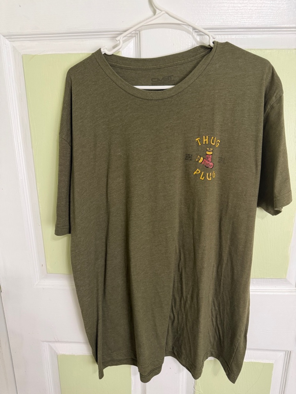 (2283) Thug Plug Graphic Tee - Olive Green, Unbranded, Size: XXL